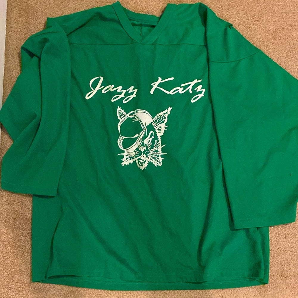 Large ice hockey jersey green Jazz Katz